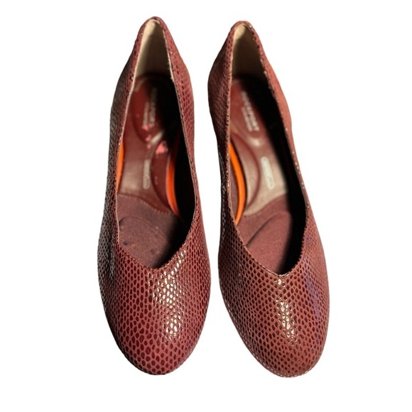 Rockport Total Motion Shoes Size 7 Burgundy Wine Pumps Heels - Picture 2 of 11